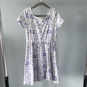 Floral Blue and White Dress